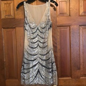 Sequin sheer dress
